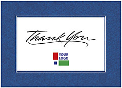Select a verse, create your own custom verse, or order blank. Blue Border Logo Thank You Card D110D-V